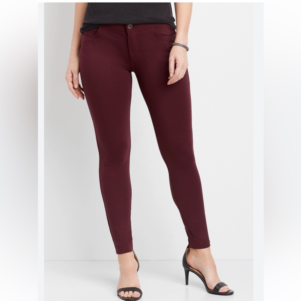 Maurices maroon skinny dress pants small